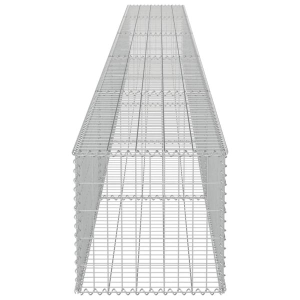 Gabionenwand mit Abdeckung Verzinkter Stahl 600×50×50 cm