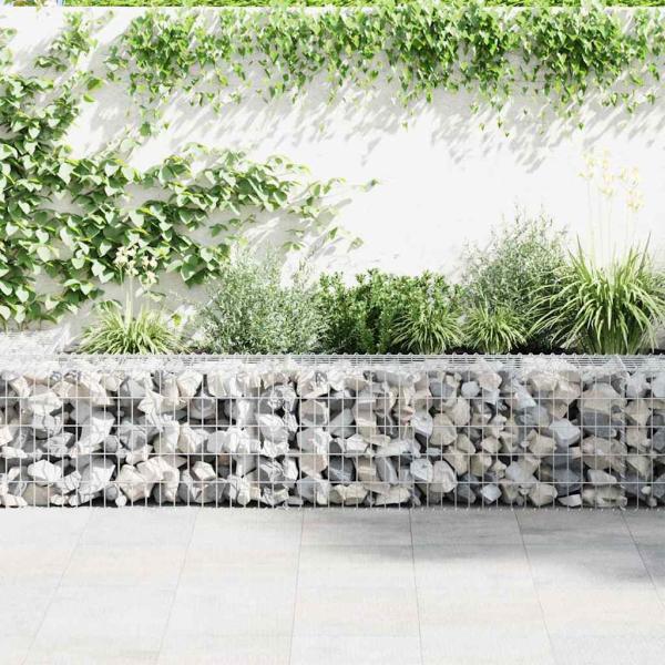 Gabionenwand mit Abdeckung Verzinkter Stahl 600×30×50 cm
