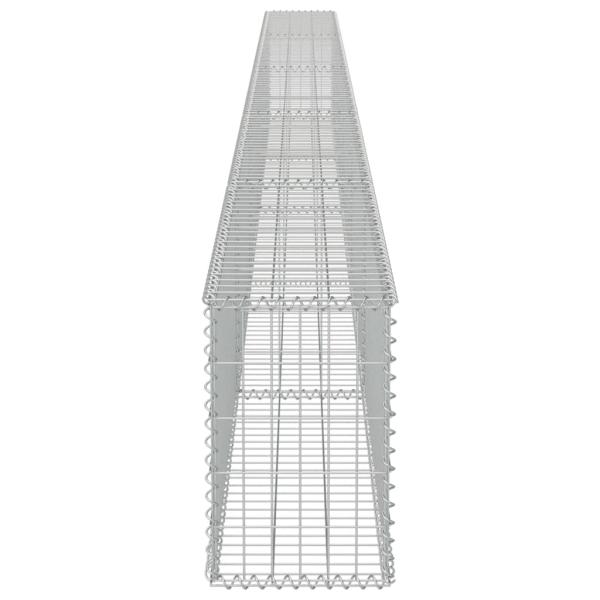 Gabionenwand mit Abdeckung Verzinkter Stahl 600×30×50 cm