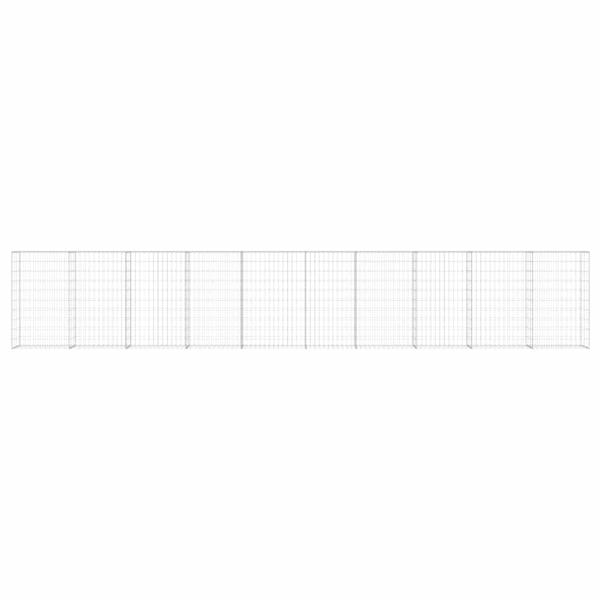 Gabionenwand mit Abdeckung Verzinkter Stahl 600×30×100 cm
