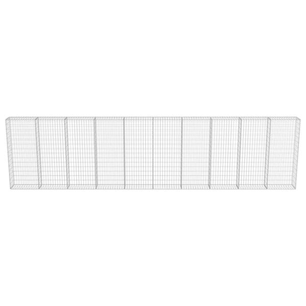 Gabionenwand mit Abdeckung Verzinkter Stahl 600×30×150 cm