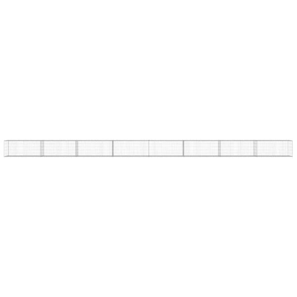 Gabionenwand mit Abdeckung Verzinkter Stahl 900×50×50 cm