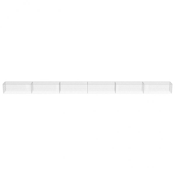 Gabionenwand mit Abdeckung Verzinkter Stahl 900×50×50 cm