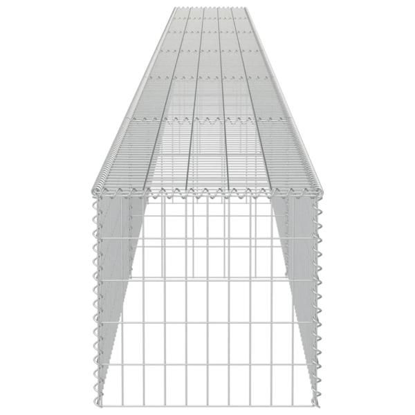 Gabionenwand mit Abdeckung Verzinkter Stahl 900×50×50 cm