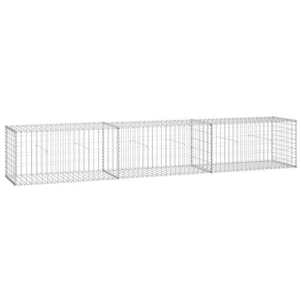 Gabionenwand mit Abdeckung 300×50×50 cm Verzinkter Stahl
