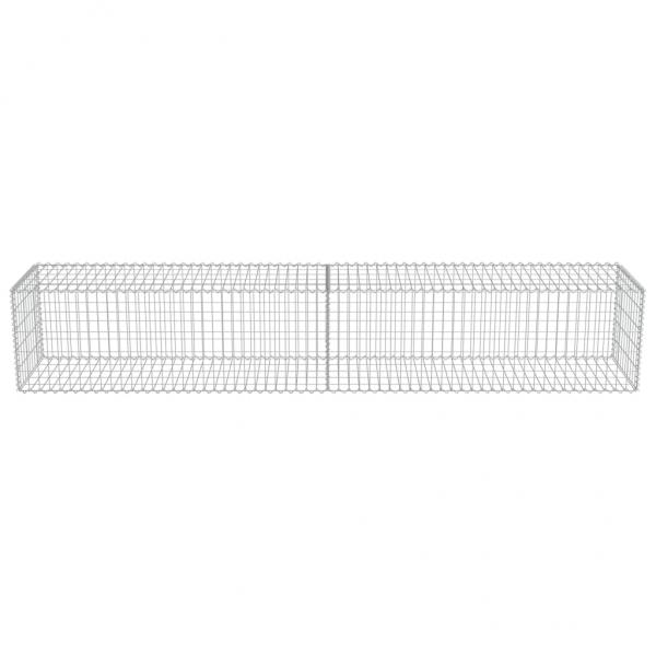 Gabionenwand mit Abdeckung 300×50×50 cm Verzinkter Stahl