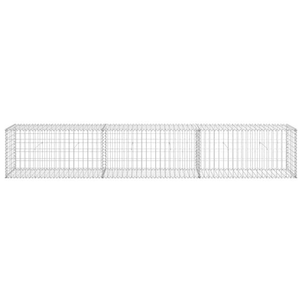 Gabionenwand mit Abdeckung 300×50×50 cm Verzinkter Stahl