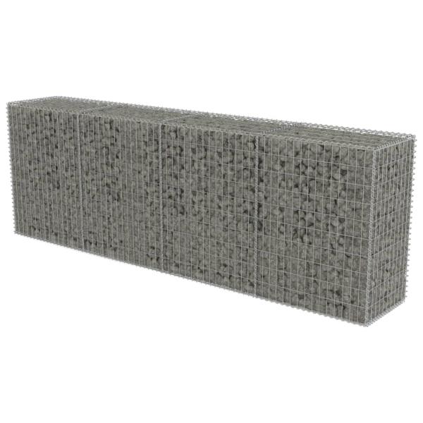Gabionenwand mit Abdeckung Verzinkter Stahl 300×50×100 cm