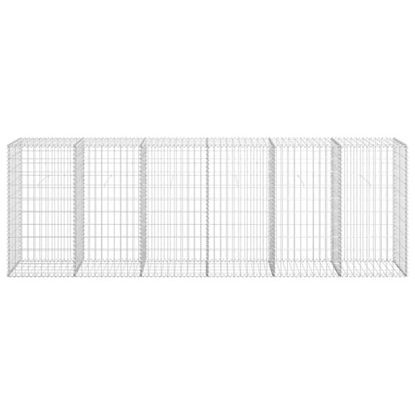 Gabionenwand mit Abdeckung Verzinkter Stahl 300×50×100 cm