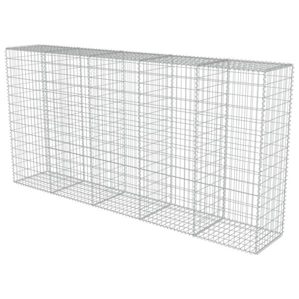 Gabionenwand mit Abdeckung Verzinkter Stahl 300×50×150 cm
