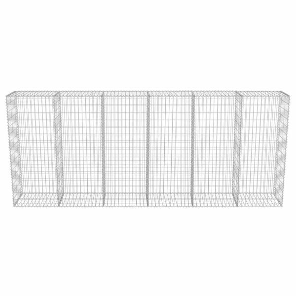 Gabionenwand mit Abdeckung Verzinkter Stahl 300×50×150 cm