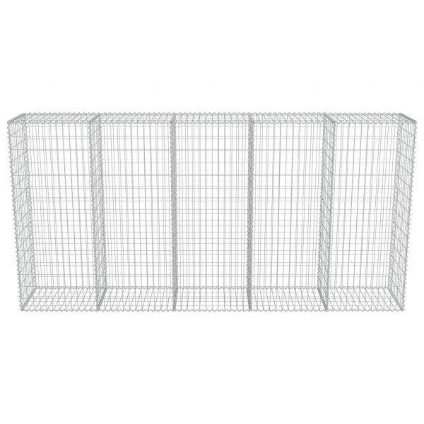 Gabionenwand mit Abdeckung Verzinkter Stahl 300×50×150 cm