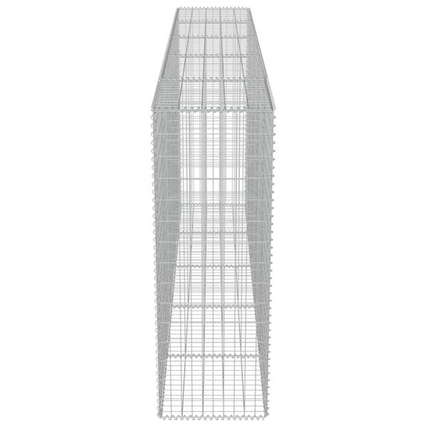 Gabionenwand mit Abdeckung Verzinkter Stahl 300×50×150 cm