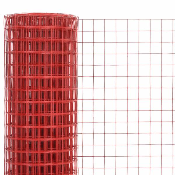 Drahtzaun Stahl mit PVC-Beschichtung 25x1,5 m Rot