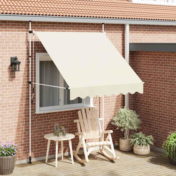 Einziehbare Markise Handbetrieben 200 cm Cremeweiß