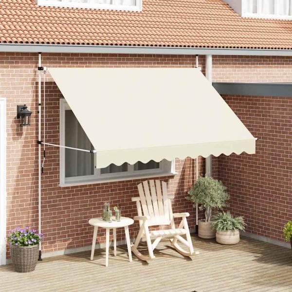 Einziehbare Markise Handbetrieben 300 cm Cremeweiß