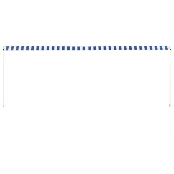 Einziehbare Markise 350 x 150 cm Blau und Weiß