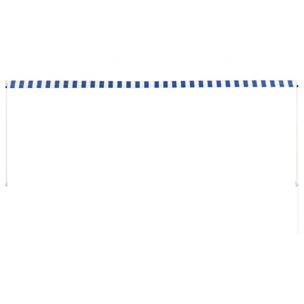 Einziehbare Markise 350 x 150 cm Blau und Weiß