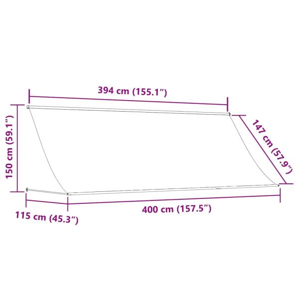 Einziehbare Markise 400 x 150 cm Blau und Weiß