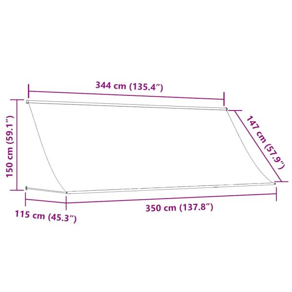 Einziehbare Markise 350×150 cm Creme