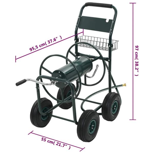 Gartenschlauchwagen mit 1/2" Schlauchanschluss 75 m Stahl