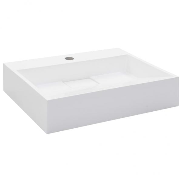 Waschbecken 50 x 38 x 13 cm Mineralguss/Marmorguss Weiß