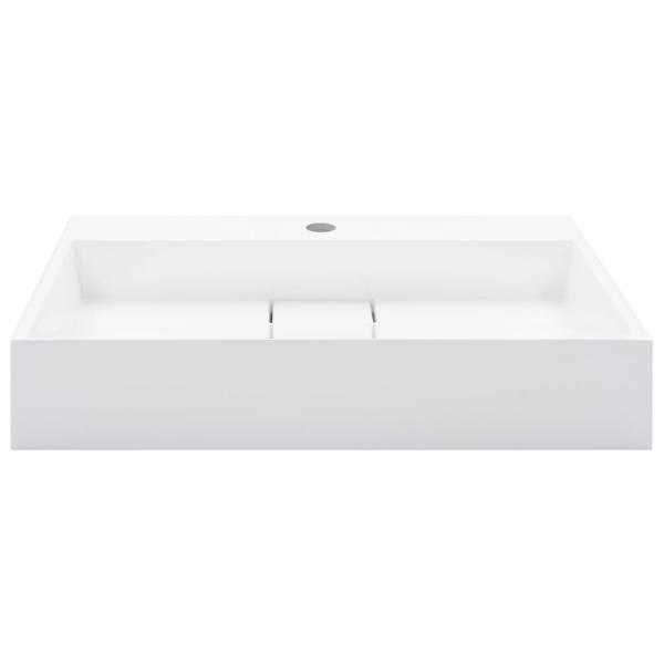 Waschbecken 60 x 38 x 11 cm Mineralguss/Marmorguss Weiß