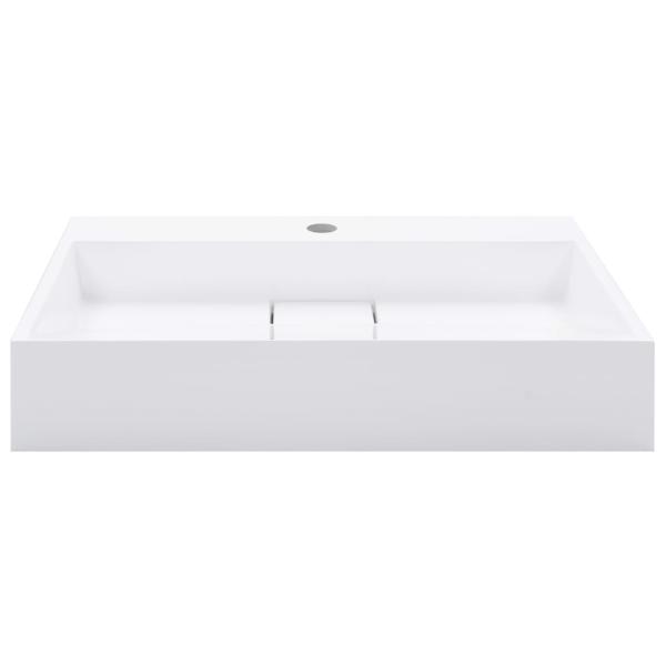 Waschbecken 60 x 38 x 11 cm Mineralguss/Marmorguss Weiß