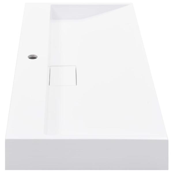 Waschbecken 100 x 46 x 11 cm Mineralguss/Marmorguss Weiß