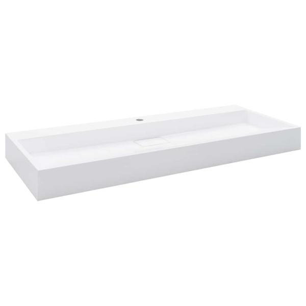 Waschbecken 120 x 46 x 11 cm Mineralguss/Marmorguss Weiß
