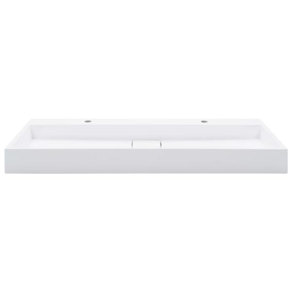 Waschbecken 120 x 46 x 11 cm Mineralguss/Marmorguss Weiß