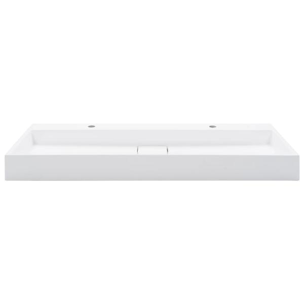 Waschbecken 120 x 46 x 11 cm Mineralguss/Marmorguss Weiß