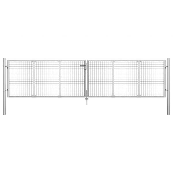 ARDEBO.de - Gartentor Verzinkter Stahl 415 x 125 cm Silbern