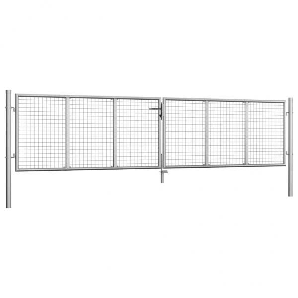 Gartentor Verzinkter Stahl 415 x 125 cm Silbern