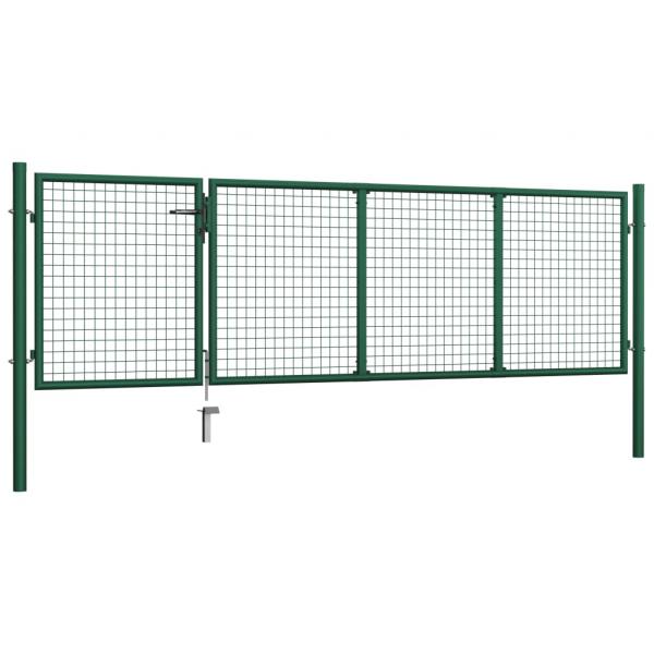 Gartentor Stahl 350 x 100 cm Grün
