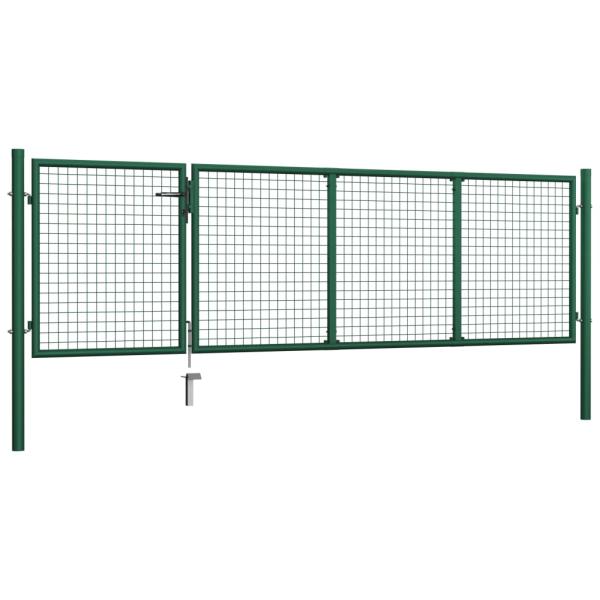Gartentor Stahl 350 x 100 cm Grün