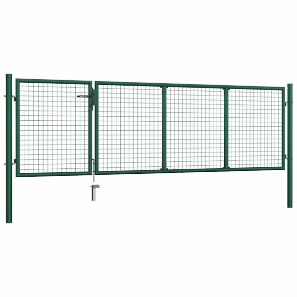 Gartentor Stahl 350 x 100 cm Grün