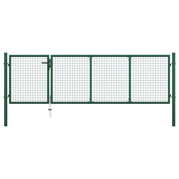 Gartentor Stahl 350 x 100 cm Grün
