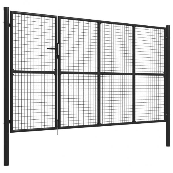 Gartentor Stahl 350 x 150 cm Anthrazit