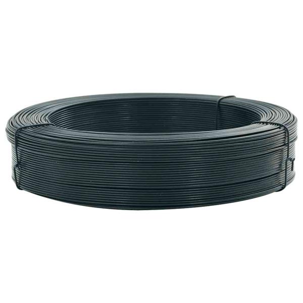 Zaun-Bindedraht 250 m 2,3/3,8 mm Stahl Schwarzgrün