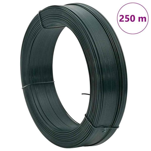 Zaun-Bindedraht 250 m 2,3/3,8 mm Stahl Schwarzgrün