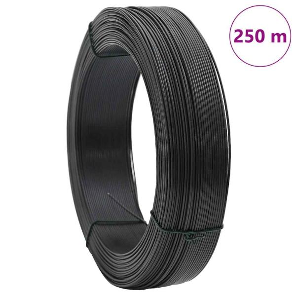 Zaun-Bindedraht 250 m 2,3/3,8 mm Stahl Anthrazit