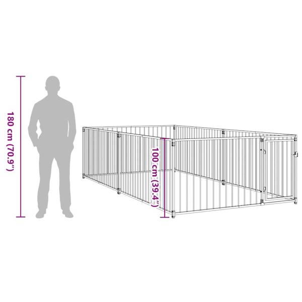 Outdoor-Hundezwinger 200×400×100 cm