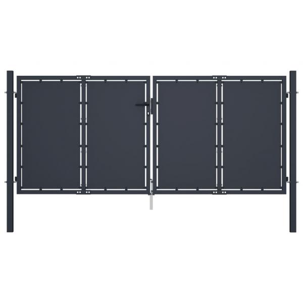 ARDEBO.de - Gartentor Stahl 300 x 125 cm Anthrazit