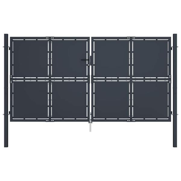 Gartentor Stahl 300 x 125 cm Anthrazit