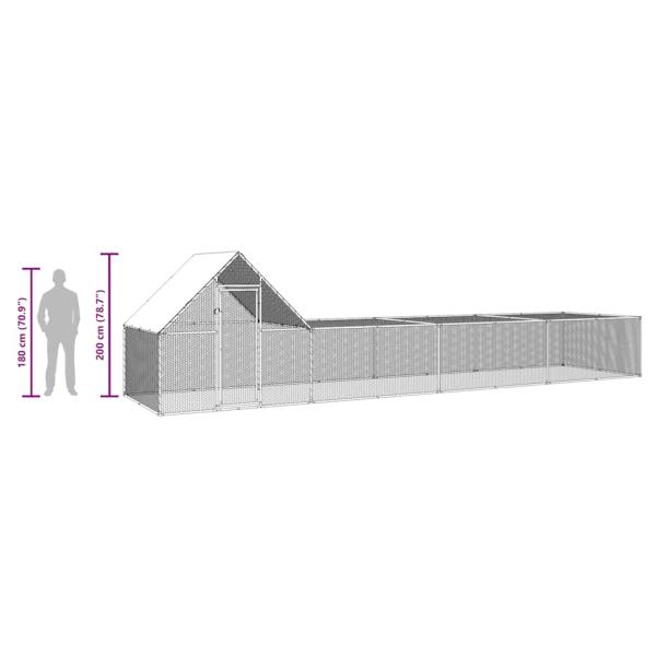 Hühnerstall 8x2x2 m Verzinkter Stahl