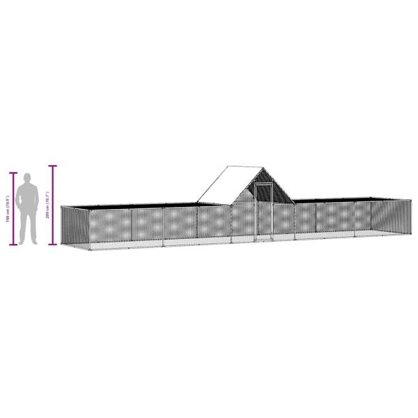 Hühnerstall 10x2x2 m Verzinkter Stahl