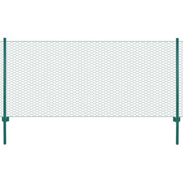 ARDEBO.de - Maschendrahtzaun mit Pfosten Stahl 25 x 0,75 m Grün