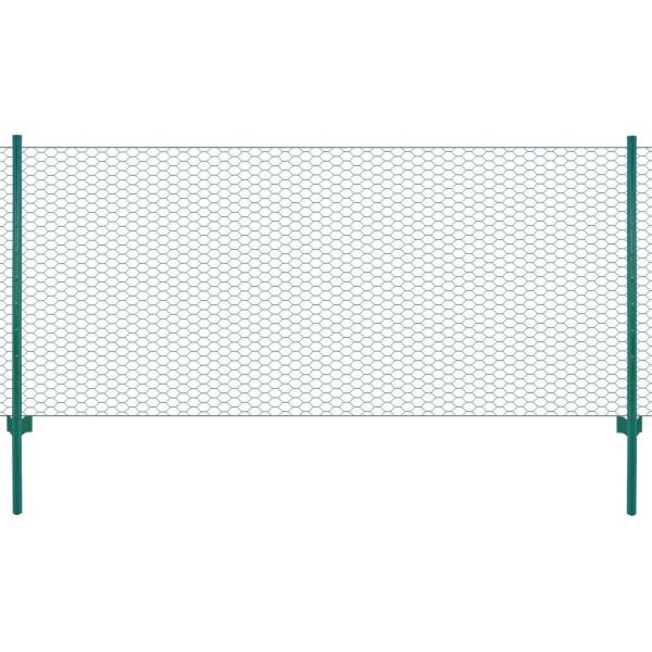 ARDEBO.de - Maschendrahtzaun mit Pfosten Stahl 25 x 1 m Grün