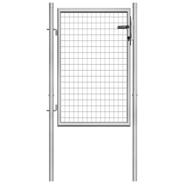 ARDEBO.de - Gartentor Verzinkter Stahl 105x150 cm Silbern